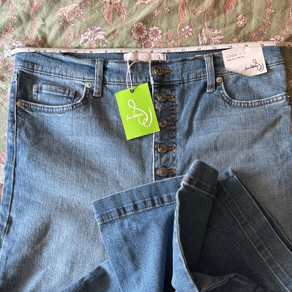 Sam Edelman High Rise Wide Leg Blue Jeans - Picture 4 of 4